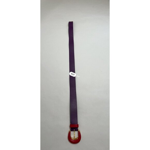 Baltei Studio Belt in Purple Leather Red Buckle